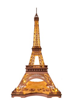 Robotime Rolife Night of the Eiffel Tower 3D Wooden Puzzle TGL01, Assembly Brain Teaser 3D Wooden Puzzle DIY Build Model Crafts Kits, Unique Gifts and Home Decor for Teens or Adults  - Image 1