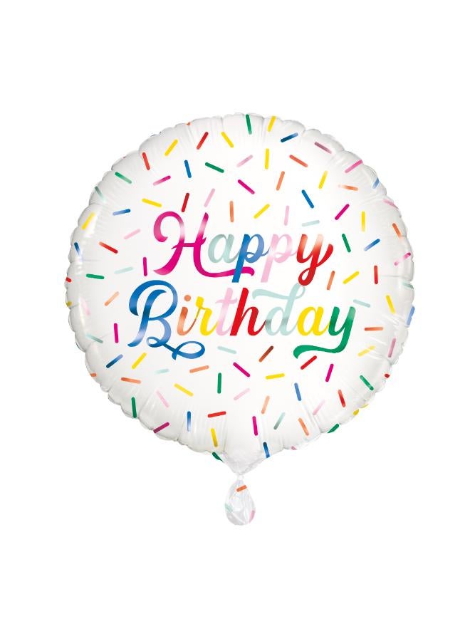 Unique 18" Package Sprinkle Happy Birthday Foil Balloon - Image 1