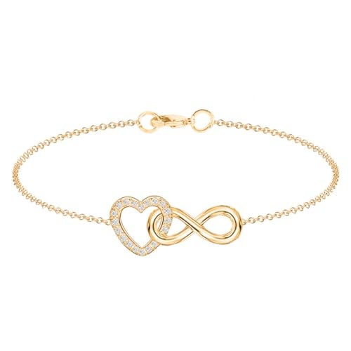 MINUTIAE Gold-Plated Crystals Link Bracelet For Womens and Girls_MNT0378_G - Image 1