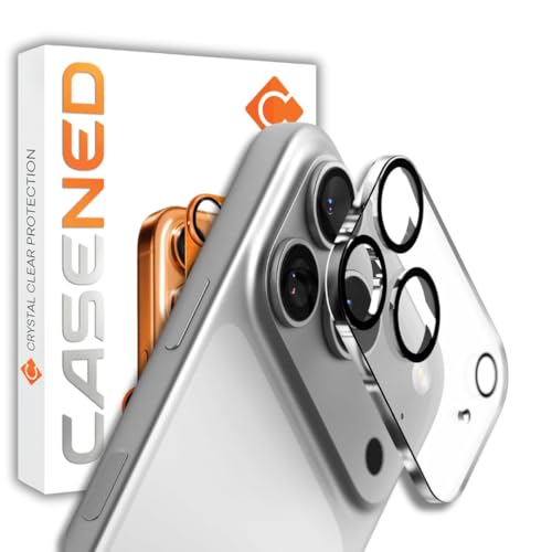 CASENED (2 Pack Camera Lens Protector Tempered Glass for iPhone 17 Pro - Alloy Metal Cover with Tempered Glass - Scratch Resistant, Easy Installation - Image 1