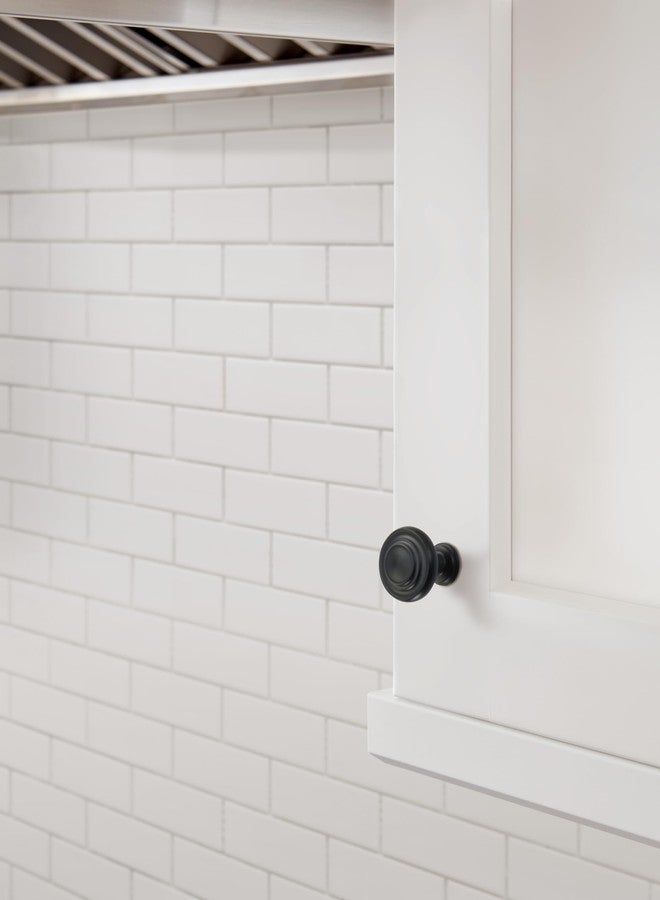 Amerock | Cabinet Knob | Matte Black | 1-5/16 inch (33 mm) Diameter | Inspirations | 1 Pack | Drawer Knob | Cabinet Hardware - Image 2
