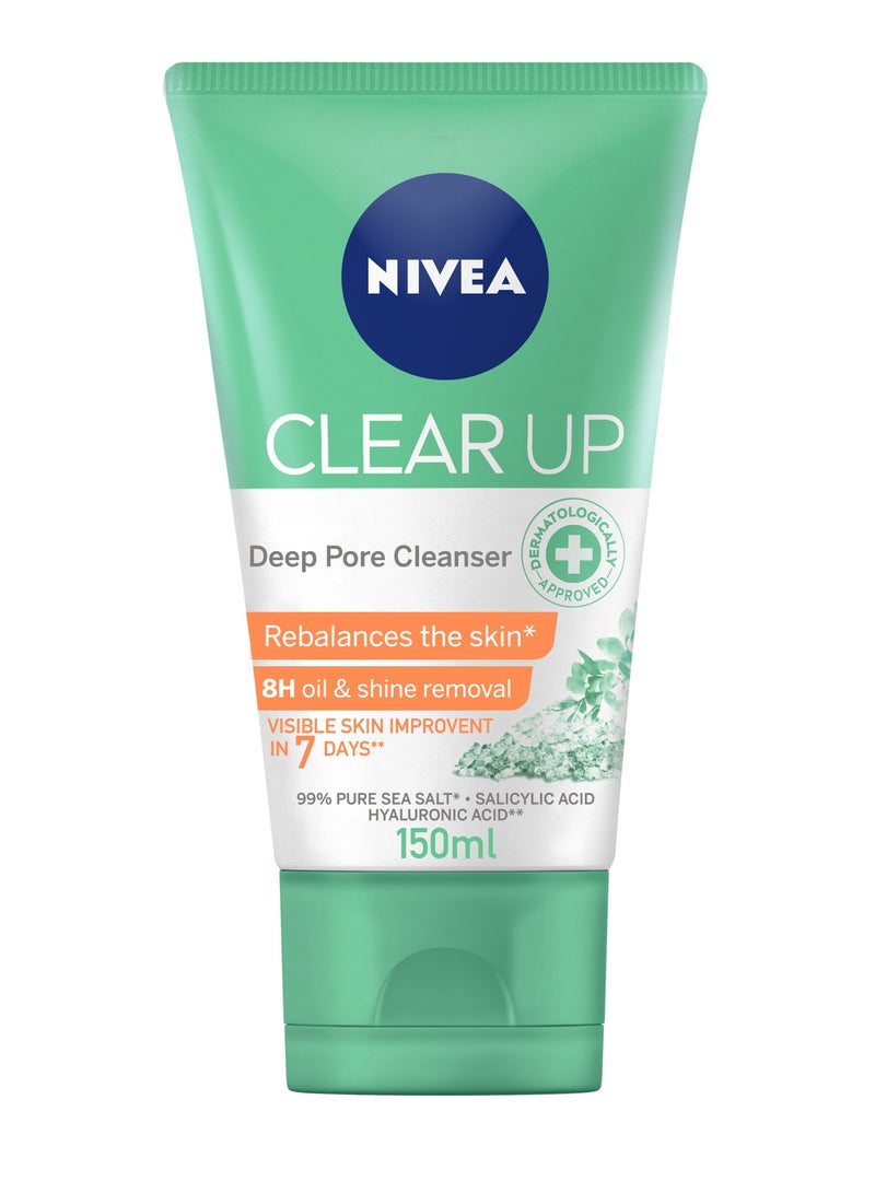 Nivea غسول وجه لتنظيف المسام العميقة مع ملح البحر وحمض الساليسيليك وحمض الهيالورونيك - Image 1
