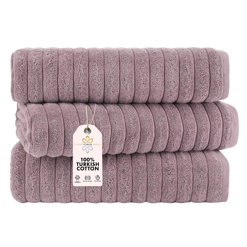 Classic Turkish Towels Classic Turkish Towels CTT  Luxury 3 Piece Jumbo Bath Sheets 100 Turkish Cotton Absorbent  Ultra Comfy Bath Towel Sheets for Hotels  Spa  40x65 Mauve 