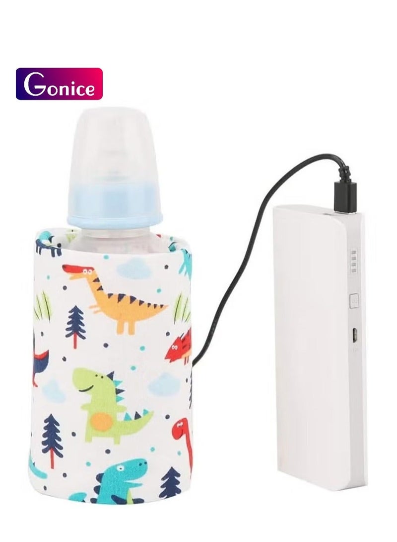 جونيس حافظ دفء زجاجة محمول، مسخن حليب سفر يعمل بالUSB، دافئ زجاجات أطفال للسفر بالسيارة، غطاء تخزين عازل مع منظم حرارة. - Image 1