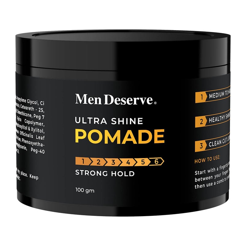 MEN DESERVE مستحضر تصفيف الشعر للرجال 100 جرام - تثبيت قوي ومظهر رطب - خالي من البارابين والكبريتات وهلام البترول - غني بمستخلص أوراق إكليل الجبل وزيت فيتامين E - قائم على الماء - Image 1