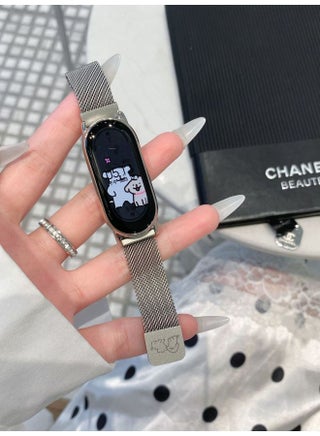 Suitable For XiaomiMi Band 9/8 Generation Cartoon Milanese Magnetic Metal Strap-Color:Silver Puppy-Specification:mi-9 - pzsku/ZB54871ACA97F19813A96Z/45/1744709416/3c1db030-0f77-4f5f-ad29-5ec636c09b4a