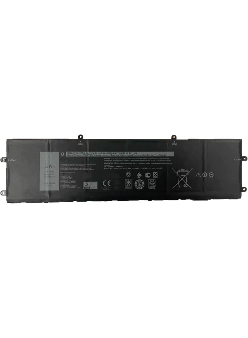 Terabyte DWVRR  compatible Laptop Battery for Dell Alienware X15 R1 R2 X17 R1 R2 Inspiron 16 7620 2-in-1 Alienware X15 R1 NAWX15R101 X17 RTX 3080 P48E Series 817GN 0817GN NR6MH 0NR6MH 0017GN 11.4V 87Wh 7250mAh - Image 1