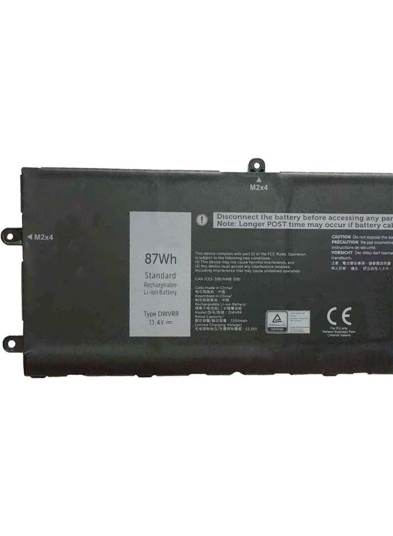 Terabyte DWVRR  compatible Laptop Battery for Dell Alienware X15 R1 R2 X17 R1 R2 Inspiron 16 7620 2-in-1 Alienware X15 R1 NAWX15R101 X17 RTX 3080 P48E Series 817GN 0817GN NR6MH 0NR6MH 0017GN 11.4V 87Wh 7250mAh - Image 2