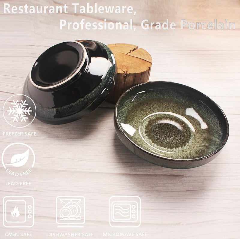 jinsongdafa Soup bowl Soup plate Large Pasta Bowls 26 ounce Set of 2 ServingSaladDinnerdeep PlateWide BowlMicrowave Oven Dishwasher Safe Kitchen Dinnerware Black 8inch - Image 3