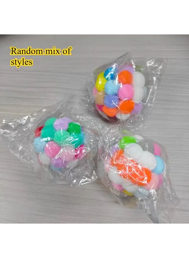 3 قطع كرات لعبة قط عشوائية اللون مع أجراس للحيوانات الأليفة الداخلية - Image 1