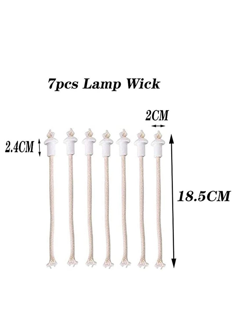 SYOSI 7 pcs Lamp Wick Holder, Kerosene Wick Oil Lantern Wick, Heat-Resistant Wick Cotton Replacement with Ceramic Holders for Bottle Lamp Garden Torch Burner, Kerosene Wick - Image 4