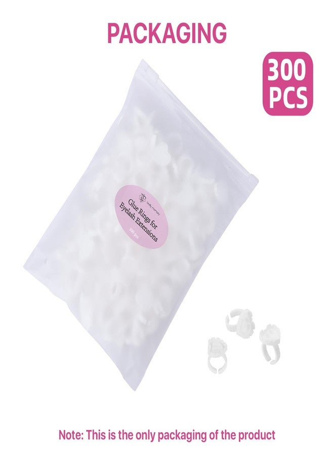 Pretty memory 300 Pcs Glue Rings for Eyelash Extensions, Lovely Heart-Shaped Lash Glue Rings Blooming Eyelash Glue Holder Volume Fanning Cup Lash Extension Supplies(White) - Image 4