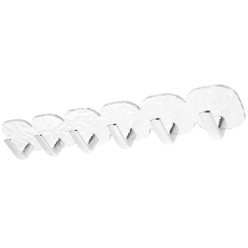 No Drill Wall Hooks 6 Pack Silver Strong Adhesive Damage Resistant for Bathroom Kitchen Entryway - Image 2