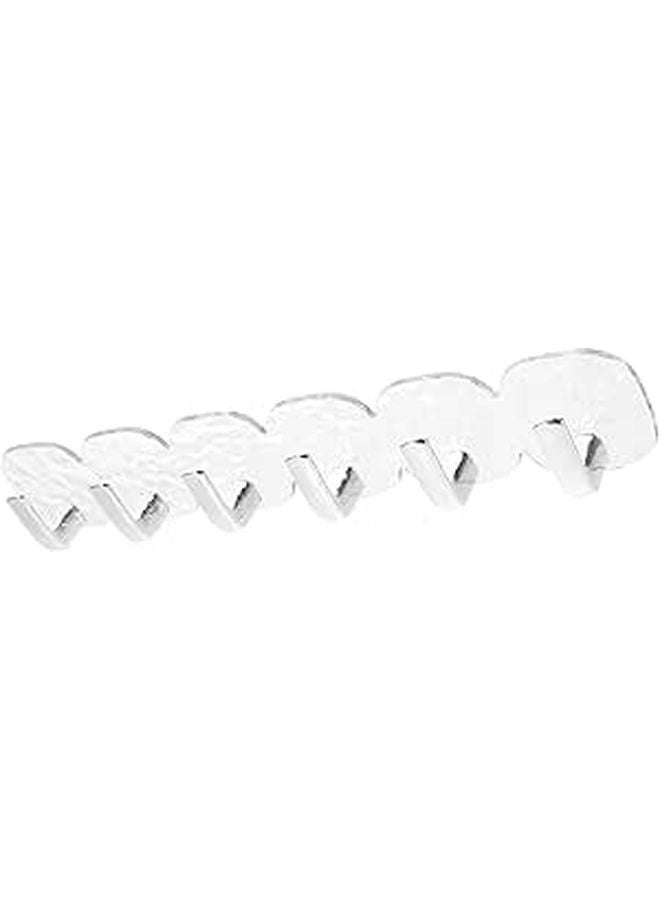 No Drill Wall Hooks 6 Pack Silver Strong Adhesive Damage Resistant for Bathroom Kitchen Entryway - Image 1
