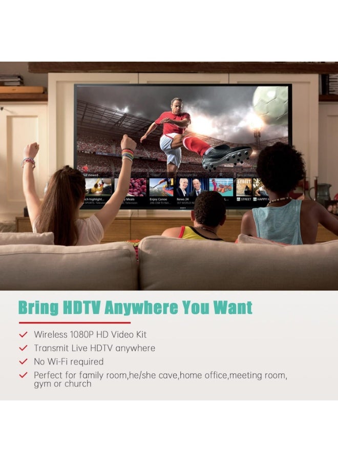 ميرابوكس موسع جهاز ارسال واستقبال HDMI لاسلكي 1×4-200 متر (656 قدم) 5.8GHz 1080P عند 60Hz مع حلقة IR وHDMI للتلفزيون وكاميرا دي اس ال ار وجهاز العرض ودي في ار واللابتوب وبلاي ستيشن 5 وسويتش - Image 3