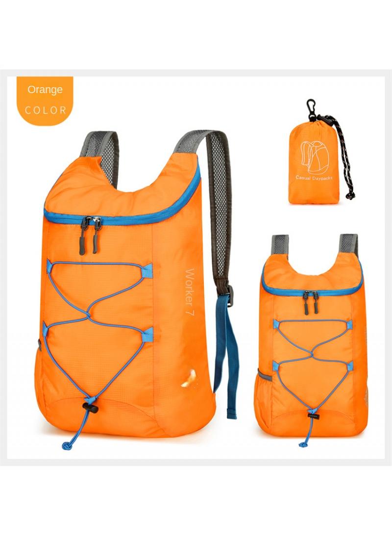 Generic Outdoor Riding Bag Ultra-Light Oxford Cloth Hiking Bag Waterproof Foldable Backpack Yellow - Image 2