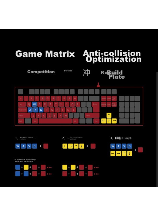 A4tech B150n Blood Hand Phantom Gaming Keyboard Wired, E-sports Membrane Keyboard, Office Home Laptop Desktop Computer Rainbow Backlit Keyboard, Black - Image 3