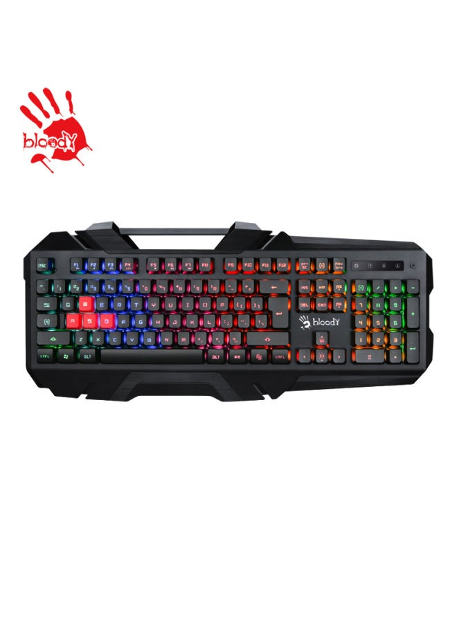 A4tech B150n Blood Hand Phantom Gaming Keyboard Wired, E-sports Membrane Keyboard, Office Home Laptop Desktop Computer Rainbow Backlit Keyboard, Black - Image 4