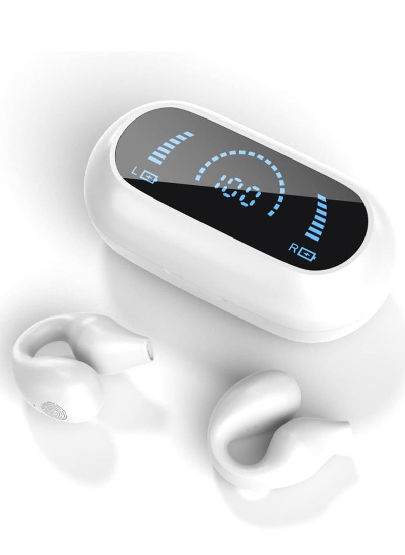 Generic Wireless earbuds Open Ear Headphones Bluetooth Earbuds  Wireless SportEarbuds Bluetooth 5.3 Clip-on earphones Workout Headphones White  - Image 1