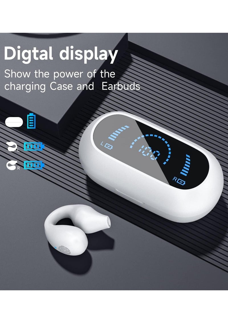 Generic Wireless earbuds Open Ear Headphones Bluetooth Earbuds  Wireless SportEarbuds Bluetooth 5.3 Clip-on earphones Workout Headphones White  - Image 4