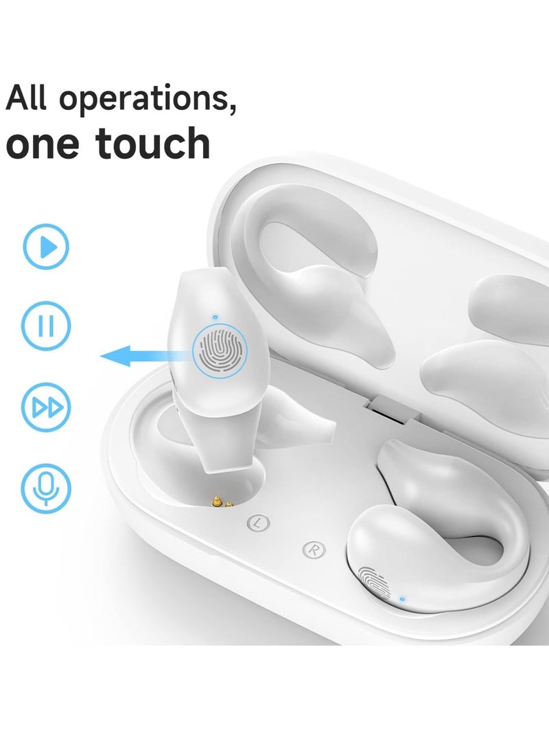 Generic Wireless earbuds Open Ear Headphones Bluetooth Earbuds  Wireless SportEarbuds Bluetooth 5.3 Clip-on earphones Workout Headphones White  - Image 5