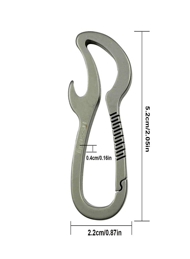 Stainless steel anti-lost keychain carabiner, multifunctional household tool with bottle opener + Air tag protective case - Image 2