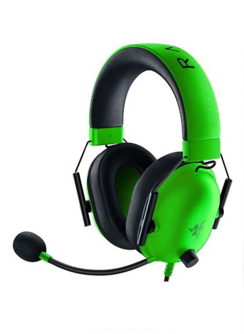 RAZER Blackshark V2 X Gaming Headset: 7.1 Surround Sound 50mm Drivers Memory Foam Cushion For Pc, Ps4, Ps5, Switch, Xbox One, Xbox Series X & S, Mobile 3.5mm Audio Jack Green, Standard  - Image 1
