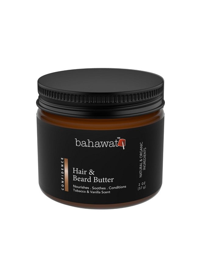BAHAWAT Hair & Beard Butter For Men Leave-In Conditioner - Tobacco & Vanilla - Strengthen & Soften While Relieving Itch - Made In Usa -Organic Natural Ingredients | The Best Beard Butter - 2 Oz.  - Image 1