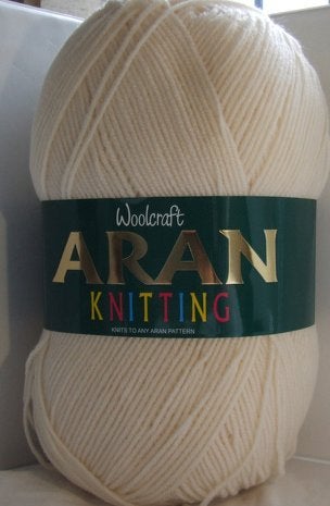 Aran 400g WoolKnitting Yarn Cream 400