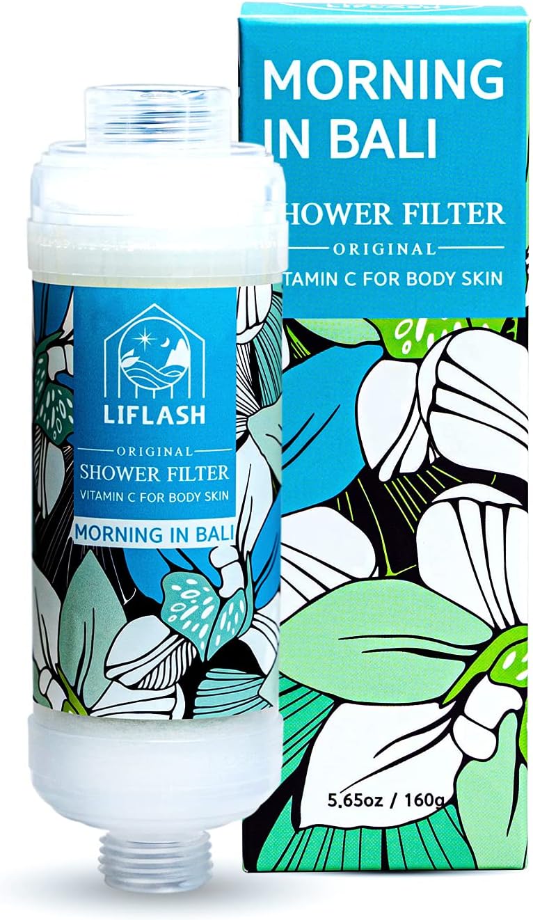 LIFLASH Store Vitamin C Shower Filter for Hard Water, Aromatherapy Softener Purifier, Help with Softer Skin and Hair Enhancement, for Universal Output Showerhead, Easy Installation (MORNING IN BALI) - Image 1