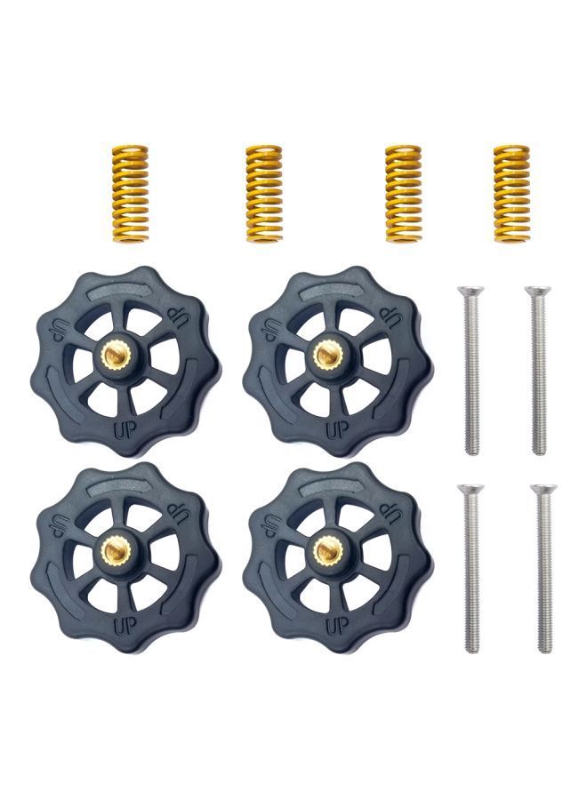 NIBEMINENT 12-Piece Leveling Nut With Hot Bed Spring And Screws Black/Gold  - Image 1