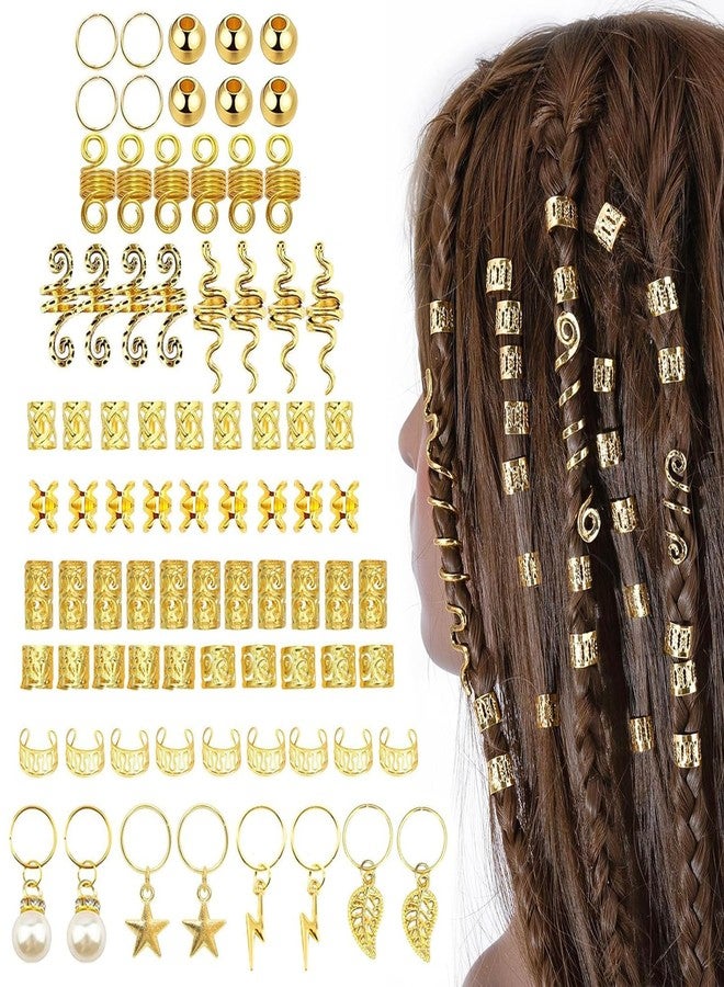 MASSMOT 217PCS Hair Jewelry for Women Braids Hair Charms for Dreadlocks, Adjustable Metal Hair Pendants Rings Cuffs Clips Hair Extension Accessories for Girls - Image 1