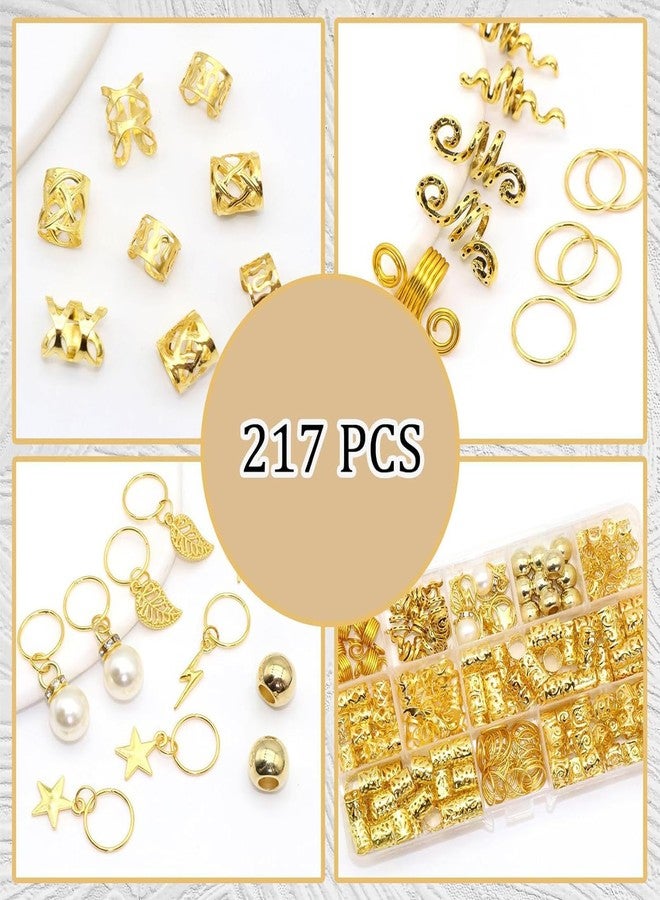 MASSMOT 217PCS Hair Jewelry for Women Braids Hair Charms for Dreadlocks, Adjustable Metal Hair Pendants Rings Cuffs Clips Hair Extension Accessories for Girls - Image 3