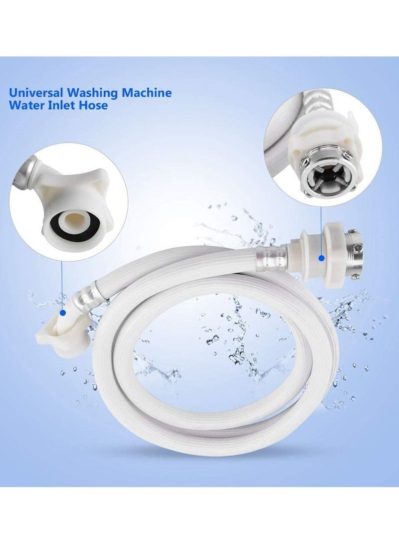 SYOSI Washing Machine Hose Connector Automatic Washing Machine Inlet Hose Extension Tube 2m White - Image 3