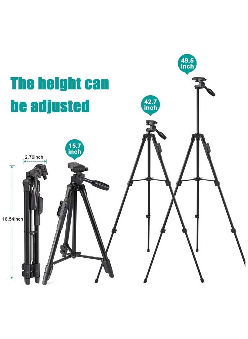 JAJEEK Tripod 50 Inch Aluminum Tripod Video Tripod For Cellphone Camera Universal Tripod With Wireless Remote Compatible With Iphone Xs Xr X8/8 Plus Samsung Galaxy - Image 4
