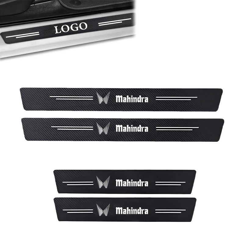 Kidoca Carbon Fibre 4PCS Car Door Carbon Fiber Sill Edge Anti-Scratch Guard Protector Accessories for XUV 300| 500| 700 | Bolero | Scorpio | Marazzo | Thar | Alturas | KUV | Xylo | BE6 - Image 1