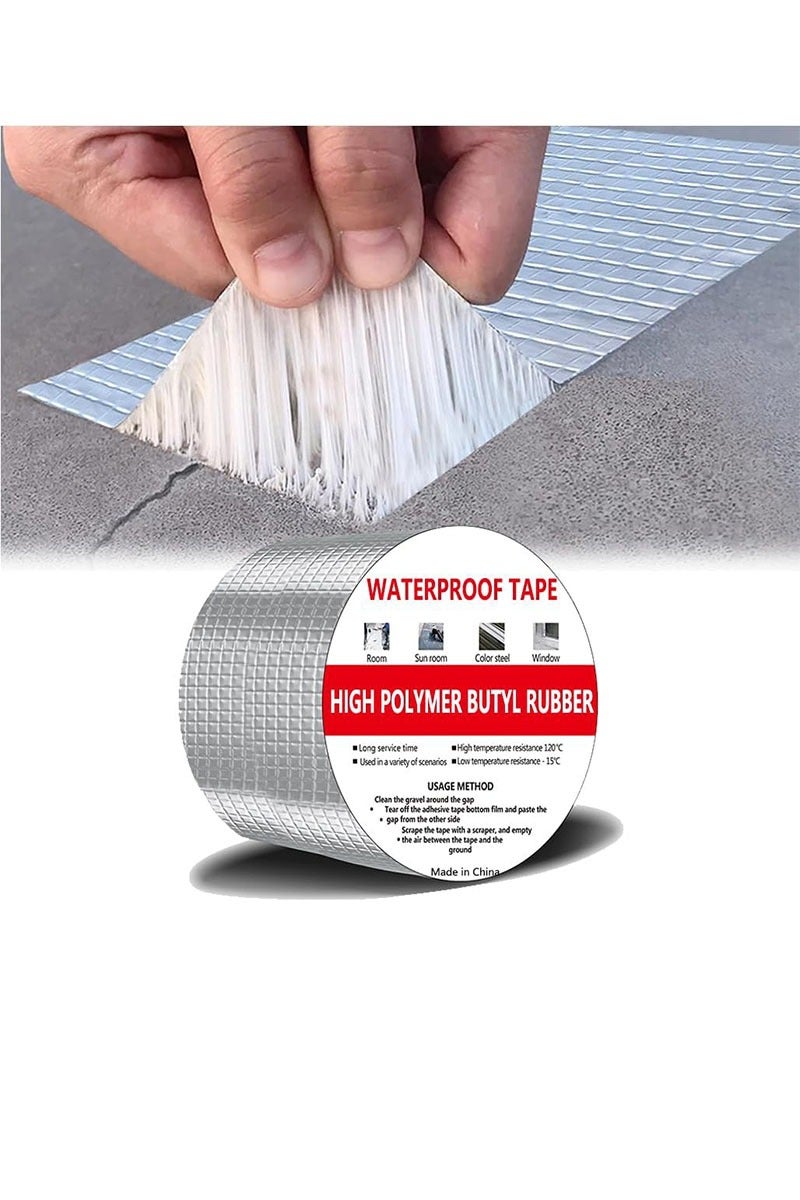 Geustos Waterproof Tape Aluminium Foil Tape Leakage Repair Waterproof Adhesive Tape Sealing Butyl Rubber Tape Be Suitable For Pipe Leakage Roof Water Tape - Image 1
