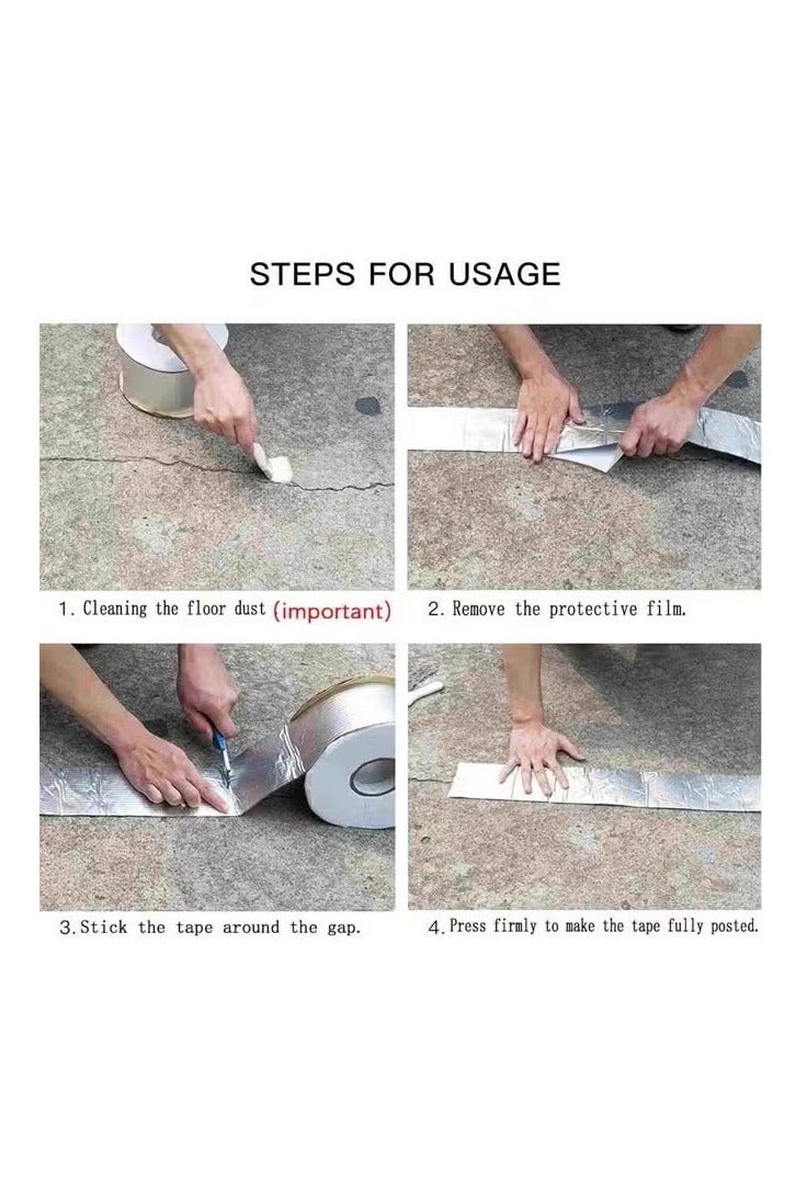 Geustos Waterproof Tape Aluminium Foil Tape Leakage Repair Waterproof Adhesive Tape Sealing Butyl Rubber Tape Be Suitable For Pipe Leakage Roof Water Tape - Image 3