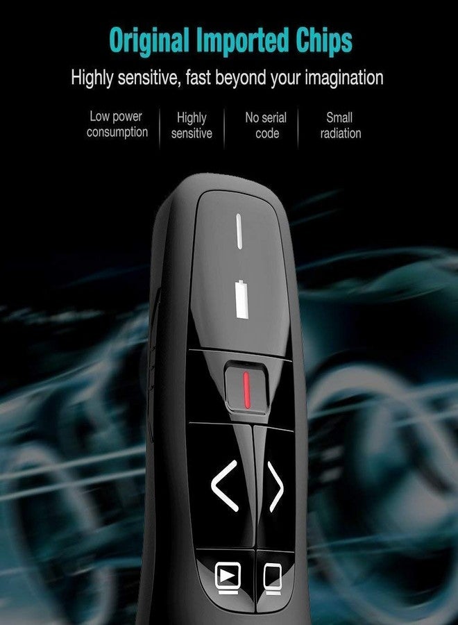 Drumstone (𝐒𝐩𝐞𝐜𝐢𝐚𝐥 𝟏𝟓 𝐘𝐞𝐚𝐫𝐬 𝐖𝐚𝐫𝐫𝐚𝐧𝐭𝐲) Presenter R400 Remote Control Laser Pointer Pen with USB Receiver for PC Laptops Latest PowerPoint Presentation PPT Slide Changer Controller Clip Clicker - Image 2