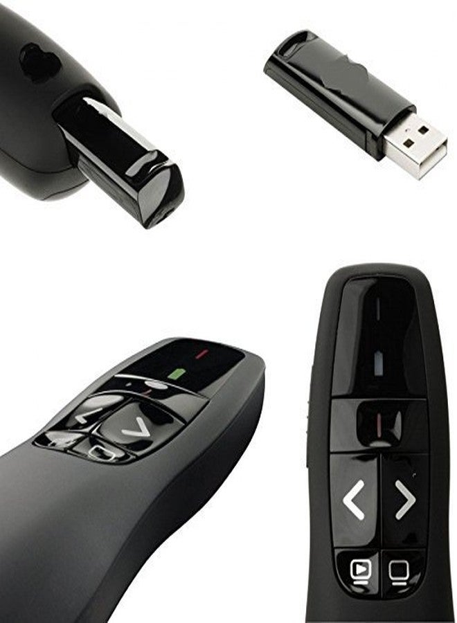 Drumstone (𝐒𝐩𝐞𝐜𝐢𝐚𝐥 𝟏𝟓 𝐘𝐞𝐚𝐫𝐬 𝐖𝐚𝐫𝐫𝐚𝐧𝐭𝐲) Presenter R400 Remote Control Laser Pointer Pen with USB Receiver for PC Laptops Latest PowerPoint Presentation PPT Slide Changer Controller Clip Clicker - Image 5