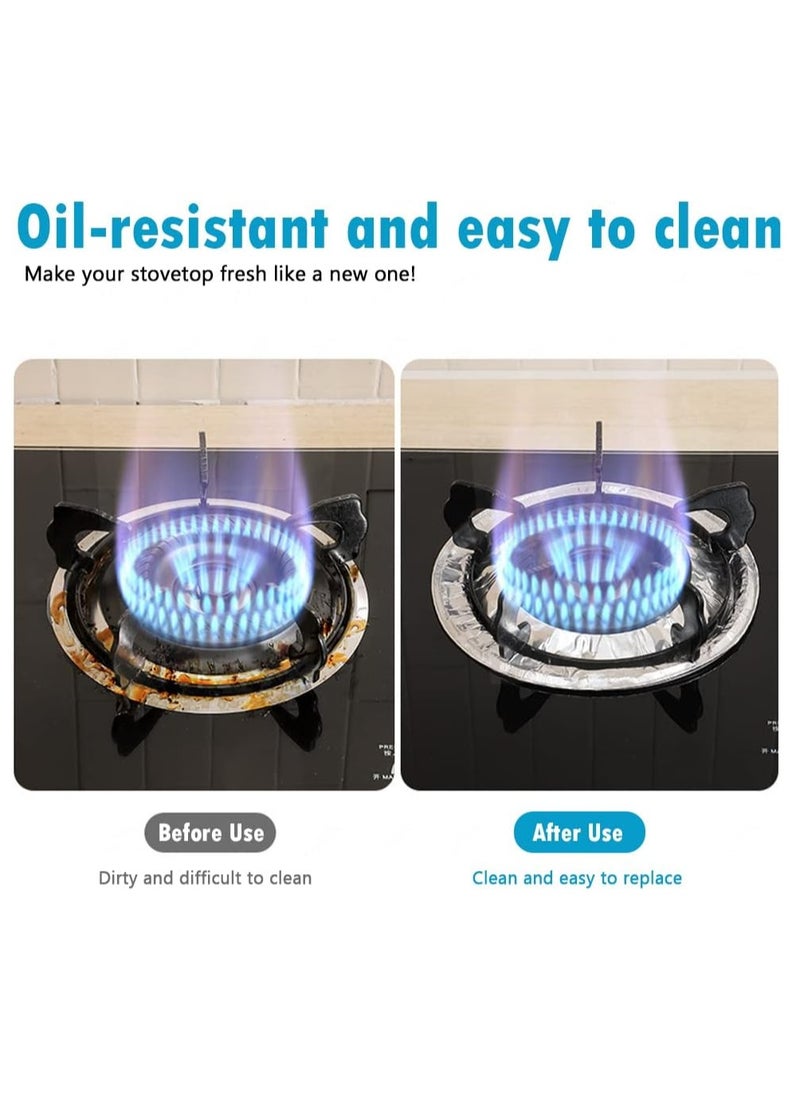 Rubik Electric/Gas Glass Stove Top Protectors Cover Liners Set, Heat Resistant Disposable Aluminum Foil Burner Covers for Gas and Electric Stove 10pcs (Round)  - Image 4