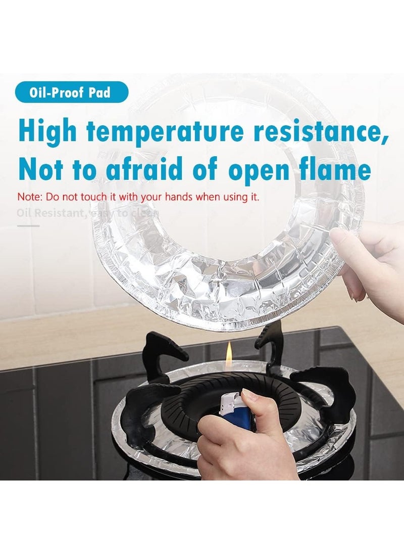 Rubik Electric/Gas Glass Stove Top Protectors Cover Liners Set, Heat Resistant Disposable Aluminum Foil Burner Covers for Gas and Electric Stove 10pcs (Round)  - Image 3