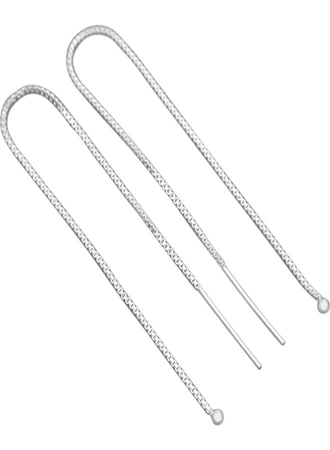 FindingKing 2 Sterling Silver Threader Earrings 5" - Image 2