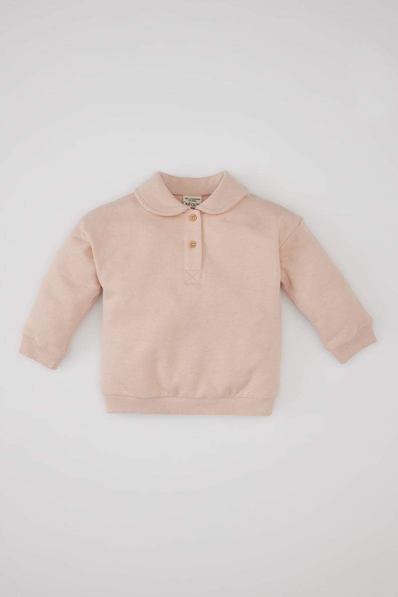 DeFacto Baby Girl Sweatshirt with Soft Fuzzy Inside - Image 1