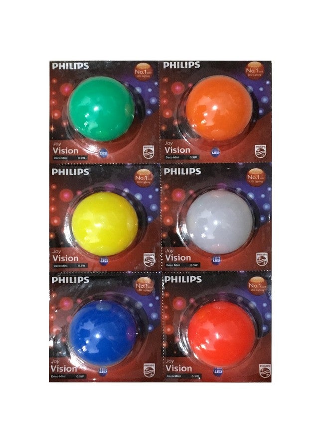 PHILIPS B22d LED Decomini, Multicolor, Pack of 6 (PHI-0.5 Decomini-6) - Image 1