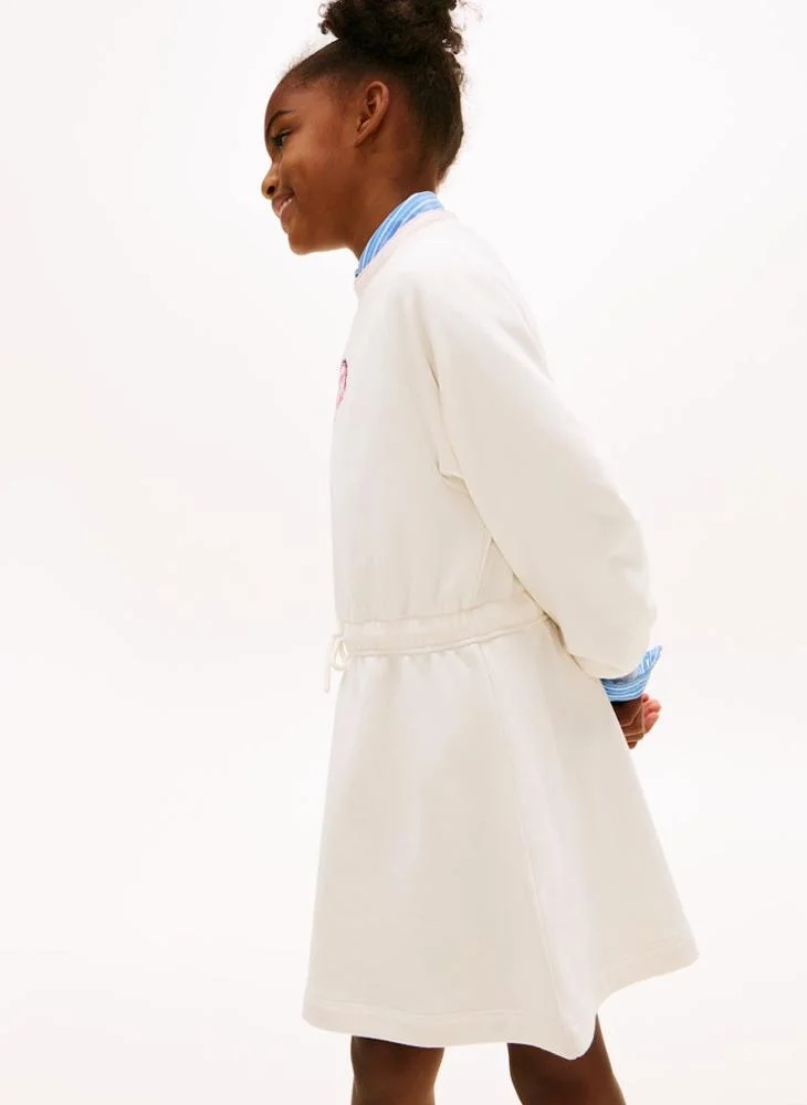 Tommy Hilfiger cream Kids Heart Embroidered  Dress for Women | Best Price UAE