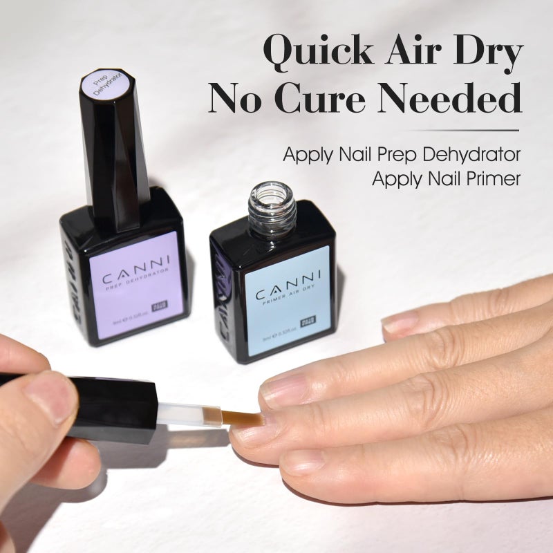 CANNI 2Pcs Acid Free Nail Dehydrator and Primer Gel Nail Polish Set, Air Dry Nail Primer & Pre-dehydrator Nail Bond Primer Nail Gel Manicure Kit DIY at Home Salon Gifts for Women Girls - Image 4