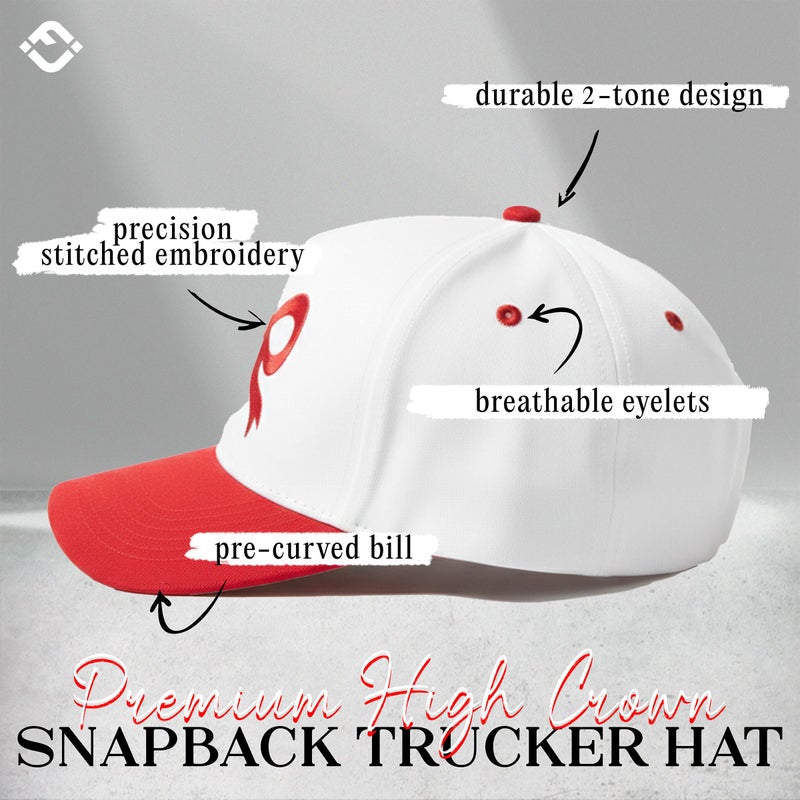 Funky Junque Two Tone Vintage Snapback Hat - Bow - Red/Beige - Image 3