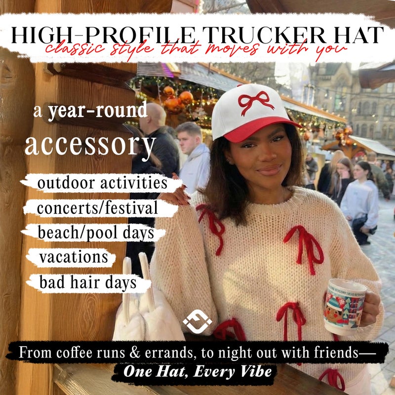 Funky Junque Two Tone Vintage Snapback Hat - Bow - Red/Beige - Image 4