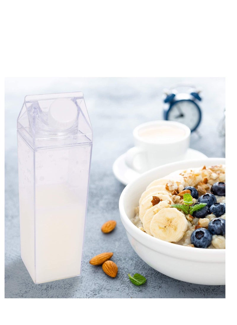 Excefore 2 Pack Milk Carton Water Bottle,Fun Clear Stylish BPA Free Portable Water Bottle,Carton Milk Water Bottle For Outdoor Sports Travel Camping Activities  - Image 4